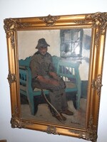 Jenő Benedek (1906-1987) Large Oil on Canvas Painting