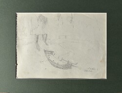Lajos Cziráki: Rábapart Pencil Drawing