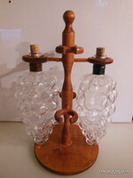 Wine Holder - 2 pcs - 7.5 dl - with Bottle - 24 x 24 cm - 4 Glass Holders - Like New
