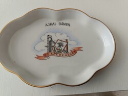 Ritka Herendi porcelán emléktálca-Ajkai Bánya (1965,jubileumi ritkaság)