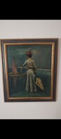 Ernő Tibor? (1885-1945) Oil on Canvas Painting