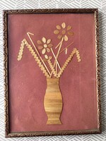 Straw Picture in Glazed Frame
