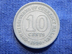 Malaya 10 Cents 1950