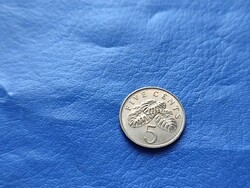 SZINGAPÚR 5 CENT 2010 VIRÁG!