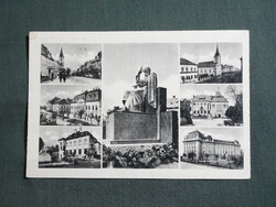 Képeslap,Balassagyarmat,városháza,templom,iskola,Madách szobor látkép,részlet,Weinstock Bp. kia,1940