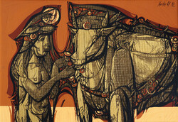 Xantus Gyula (1919-1993) - Európa a Bikával 103x75cm 1982. | Európa Elrablása