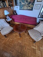 Complete Living Room Set (Table + 2 Armchairs) Antique Neobaroque Style