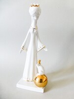 Aquincum porcelán békakirály, királylány békával, Ősz Szabó Antónia figura