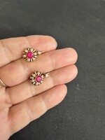 14k arany fülbevaló, rubin 3,9 g