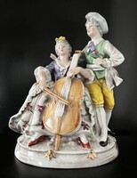 Wagner & Apel : Kézi festésű és barokk stílusú porcelán pár !