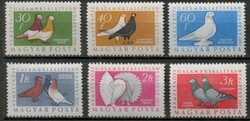 M238 - 1957 Nemzetközi Galambkiállítás Budapest teljes bélyegsorozat ** postatiszta