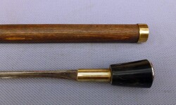 Krajcáros (1780) Bone Handle Swordstick, Walking Stick, Hiking Stick with Extendable Blade