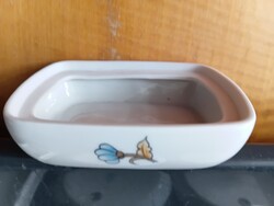 Retro hollóházi porcelán táálka, doboz
