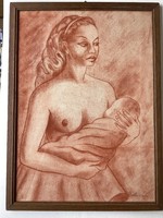 Mother Boldizsár with her child.