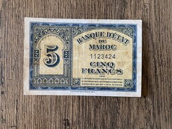 Marokkó 5 Francs 1943 VF