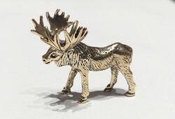 Mini sárgaréz jávorszarvas figura
