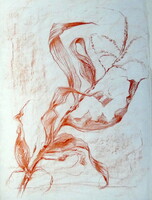 Wheat field pastel graphic for sale