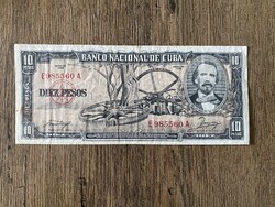 Kuba 10 Peso 1958 F+