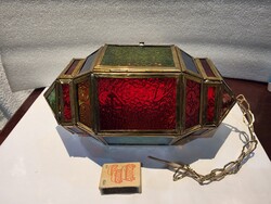 Stunning Large Handcrafted Metal and Glass Combination Lamp Decorative Lighting