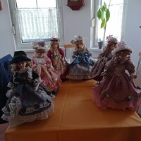 6 db. Viktoriánus stílusú porcelán baba