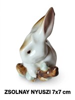 Impeccable Zsolnay Porcelain Bunny Figurine (Bearded Hare)