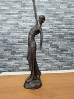 Nagy méretű bronz Táncosnő szobor, Art Deco stílus (45 cm, 1.8 kg)