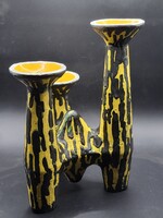 Iconic retro King Charles 3-arm ceramic candlestick / rare 27×20 cm piece