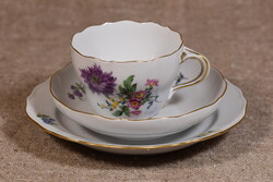Meissen Deutsche Blumen porcelán kávés vagy teás trió virágdekor Meissen Németország