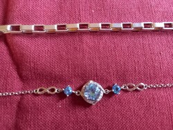 2 pcs Women's Bracelets in Blue Topaz and Plain, Same Price