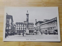 Antik lap, Olaszország, Róma, Piazza Colonna, kb. 1920-30-as évek, postatiszta