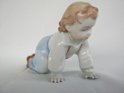 Zsolnay porcelain climbing boy figurine