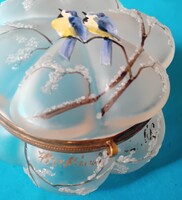 Art Nouveau Glass Candy Box, Harkány Spa Glass Souvenir, Hand-Painted
