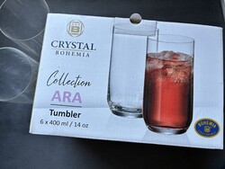 Modern Bohemia kristály pohár készlet - Ara. 6+2 db