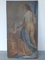 Antik festmény École de Paris modernista francia olaj vászon női akt keret és szignó nélkül 381