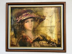 Discounted László Budai: Playful Smile 40x50 cm + Frame
