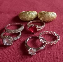 7 pcs Women's Rings, 1 size 56 and 1 size 60, others size 57
