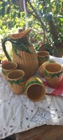 Retro glazed ceramic wine set - nostalgic piece