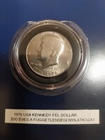 1976 USA Kennedy fél dollár 200 éves a Függetlenségi nyilatkozat Emlék érme