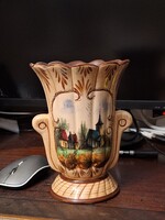 XVIII Century FRENCH HAND-PAINTED LANDSCAPE PASTEL VASE AT A LOW PRICE!