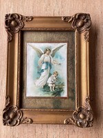Antique - Guardian Angel Picture in Frame