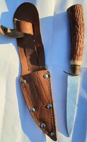Retro MIKOV mini hunting knife with leather sheath