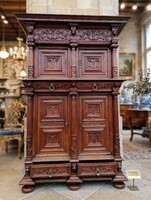 Hollóházi carved sideboard / Column Renaissance wardrobe