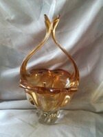 Thick Amber-Colored Glass Bowl, Serving Dish