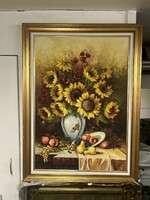 Extra large Zsolt Cinege sunflower painting