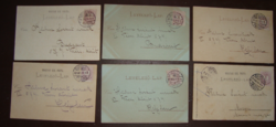 6 Vorlaufer Budapest Postcards for Kühne Lóránt 1897
