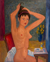 Endre Székely (1917-2014) Nude Model at the Dressing Table