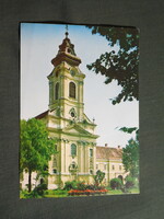 Képeslap,Szentgotthárd,Apátsági templom látkép részlet, 1971-