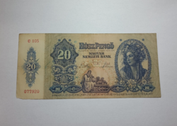 1941-es kiadású magyar 20 pengős/ numizmatika/pènz/pengő/papír pènz/ magyar/.