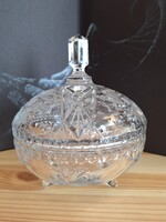 Lead Crystal Large Round Bonbonnière, Serving Dish