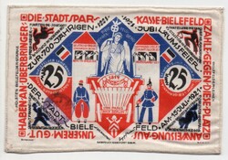 Németország Bielefeld textil 25 német Márka, 1921, ritka szükségpénz